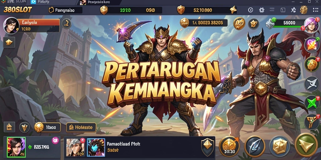 Tangkapan layar menampilkan pertempuran seru dalam 380SLOT.