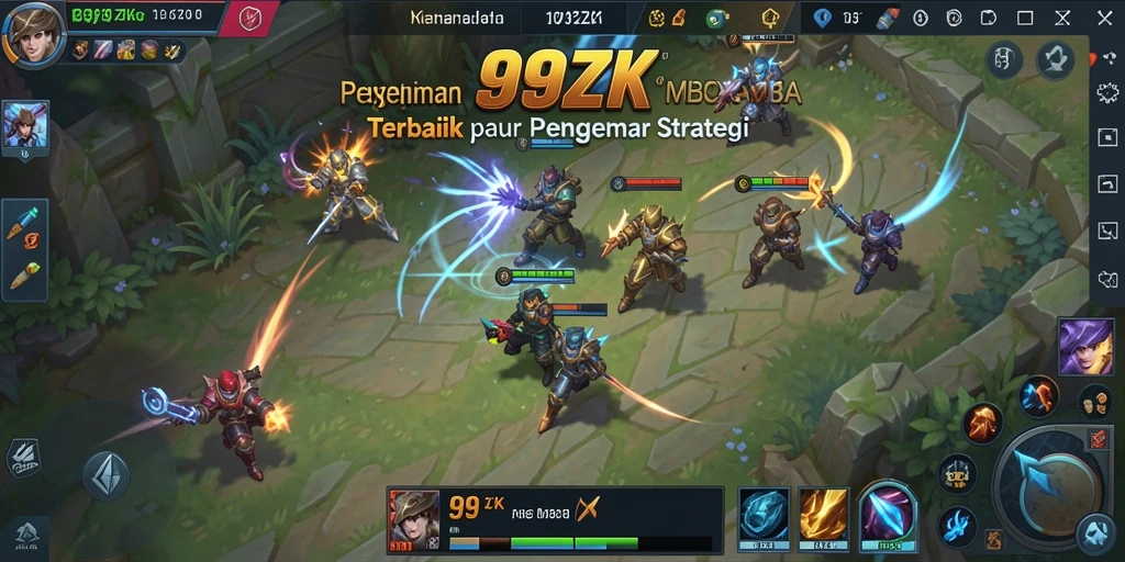 Penggambaran aksi seru dalam gameplay MOBA 999ZK.