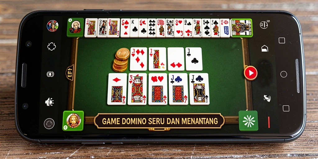 Screenshot gameplay Domino yang menampilkan suasana permainan yang seru.