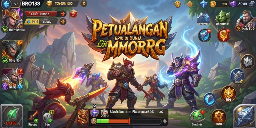 Tampilan screenshot BRO138 menunjukkan pertempuran mendebarkan dalam lingkungan MMORPG.