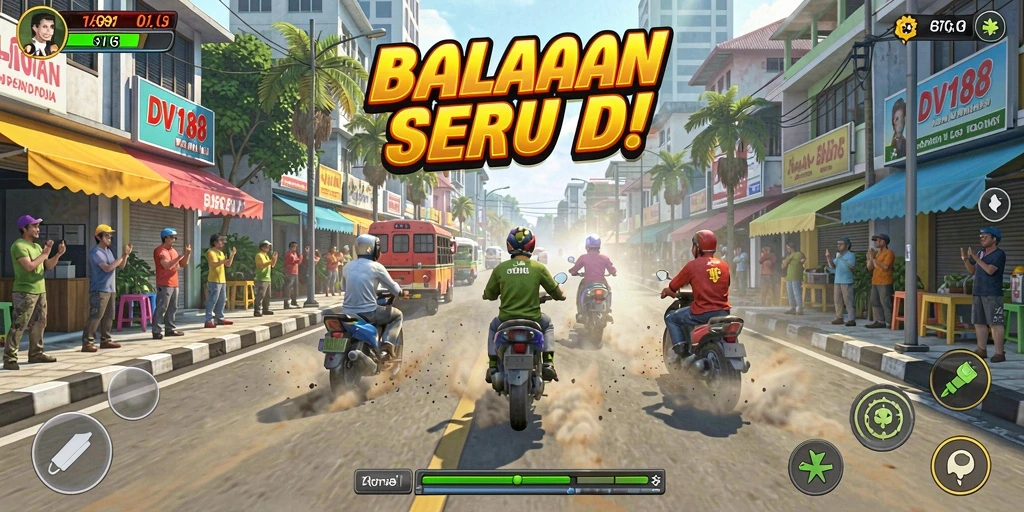 Gameplay seru di DV188 dengan mobil balap cepat.