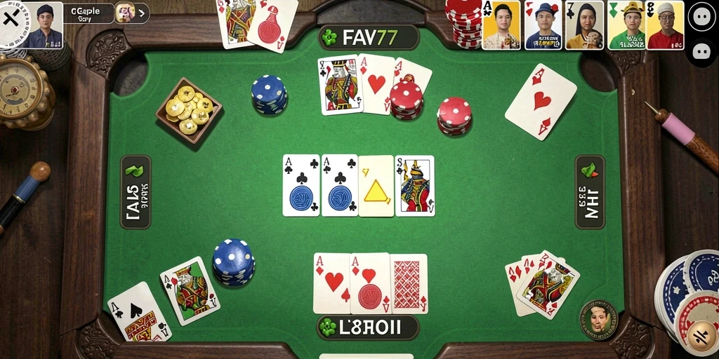 Tampilan gameplay Gaple yang seru dan interaktif di FAV77.