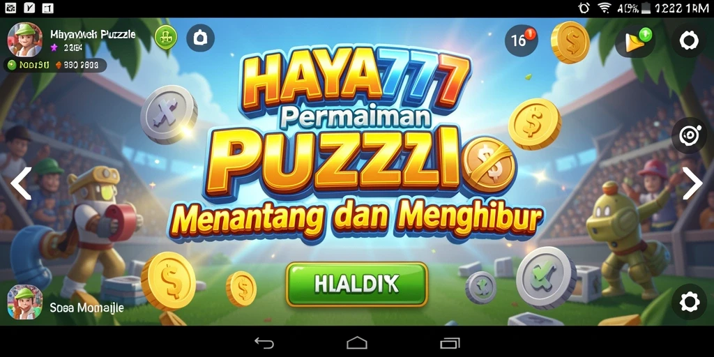 Screenshot gameplay HAYA777 yang menampilkan tantangan seru dalam permainan puzzle.
