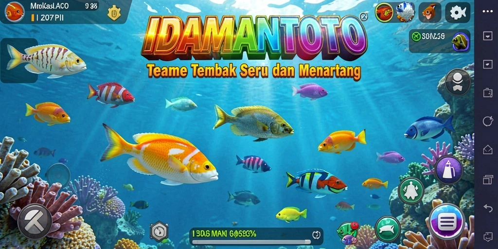 Screenshot gameplay Tembak Ikan di IDAMANTOTO yang menampilkan serunya menembak ikan.