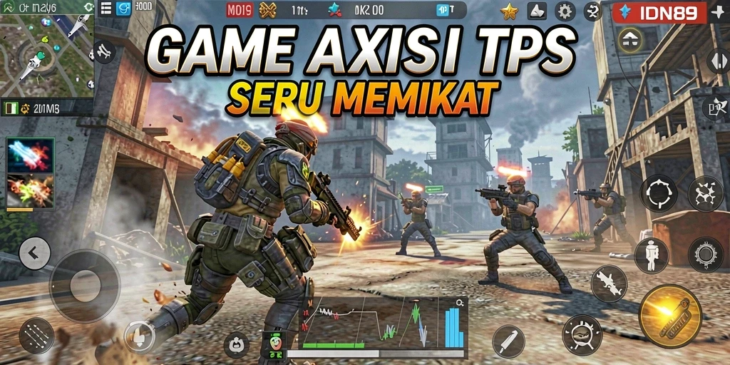 Screenshot menampilkan aksi seru dalam gameplay TPS IDN89.