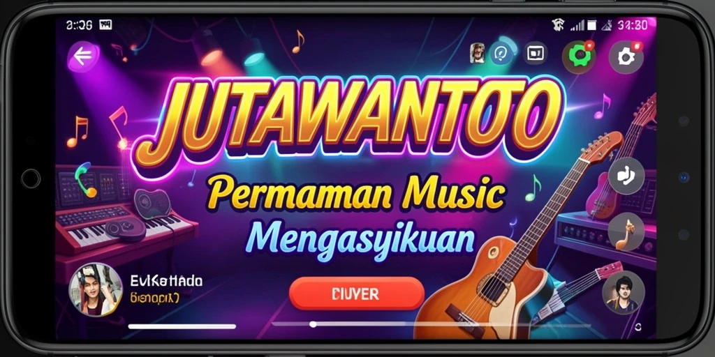 Tampilan gameplay seru dari JUTAWANTOTO yang menampilkan interaksi musik.