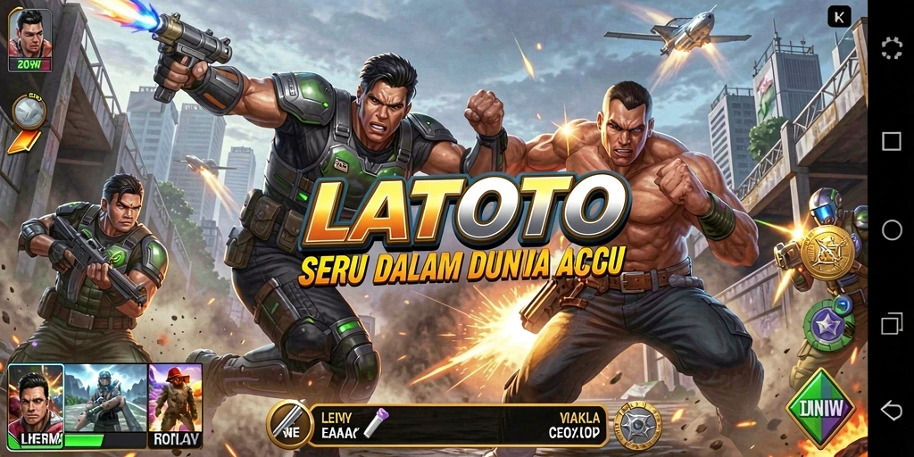 Tangkapan layar menunjukkan aksi pertarungan hebat di LATOTO.