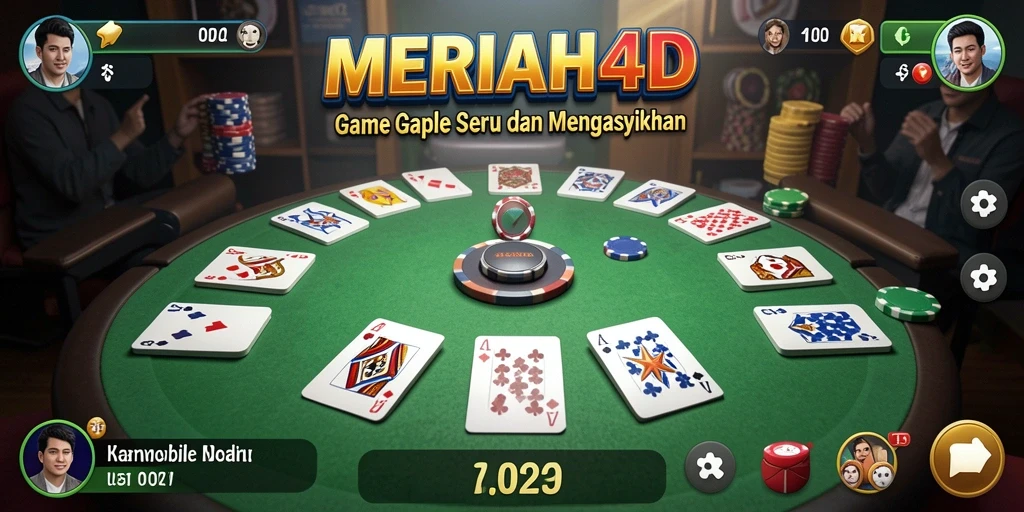 Tangkapan layar MERIAH4D menampilkan gameplay Gaple yang seru dan interaktif.