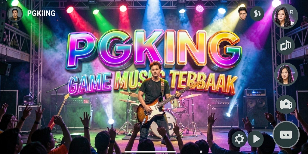 Screenshot PGKING menunjukkan gameplay seru dan interaktif dengan berbagai tantangan musik.