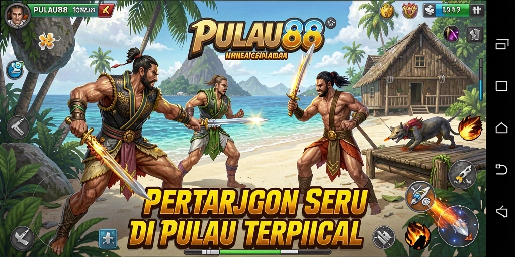 Tangkapan layar menampilkan aksi intens dalam gameplay PULAU88.