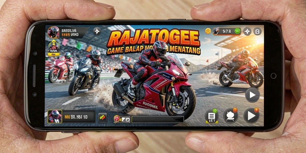 Screenshot gameplay <strong>RAJATOGEL</strong> yang menunjukkan adrenalin balapan motor.