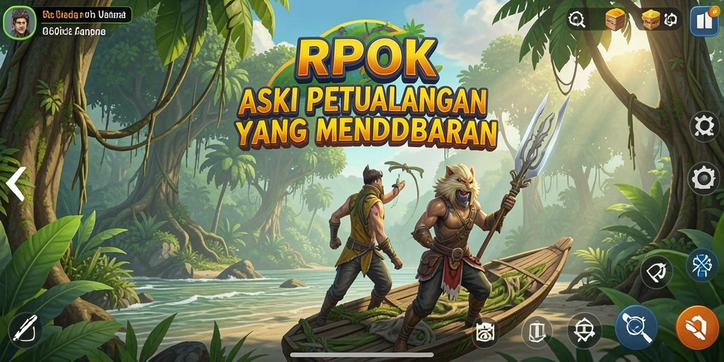 Screenshot utama RPOK menampilkan aksi seru dalam dunia fantasi.