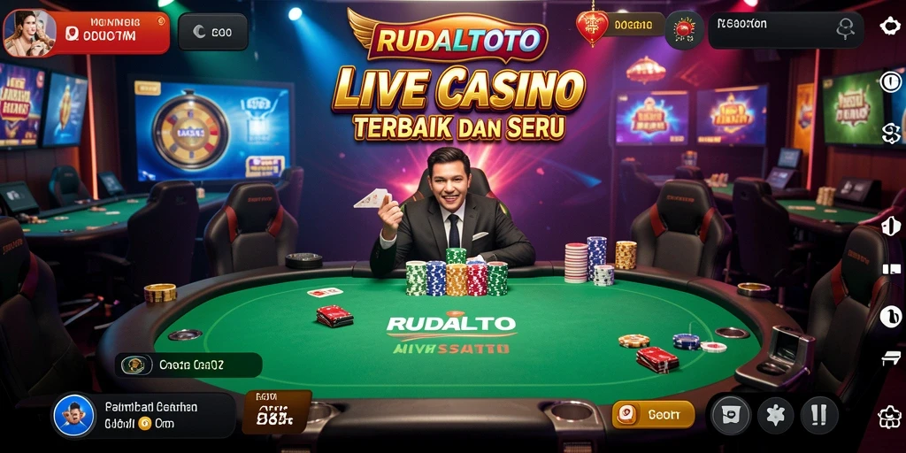 Tampilan gameplay RUDALTOTO yang seru dan interaktif di Live Casino.
