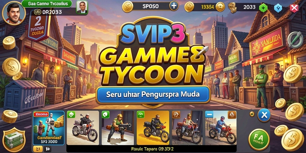 Tampilan gameplay SVIP3 dalam dunia Tycoon yang mengasyikkan.