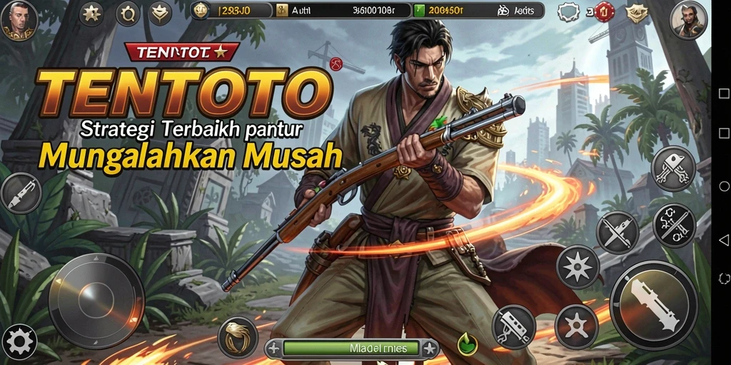 Screenshot gameplay TENTOTO menampilkan pertempuran strategi yang intens.